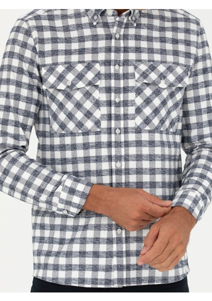 Erkek Lacivert Regular Fit Uzun Kollu Gömlek 50272920-VR033