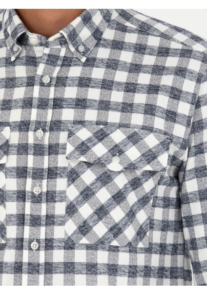 Erkek Lacivert Regular Fit Uzun Kollu Gömlek 50272920-VR033