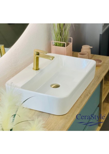 Seramik Cerastyle Hera 60 x 42 cm Tezgah Üstü Çanak Lavabo modelleri