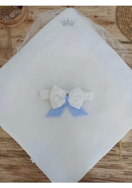 03 Yenidoğan Bal Peteği My Prince Taç Nakışlı Delüks Kundak Bebek Battaniyesi Mavi indirimleri