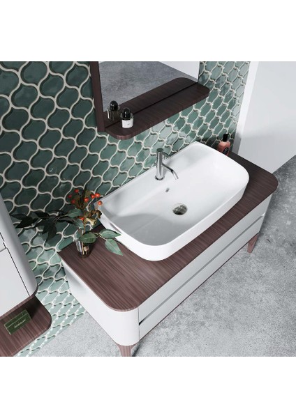 Seramik Cerastyle Aqua 75 x 40 cm Tezgah Üstü Çanak Lavabo
