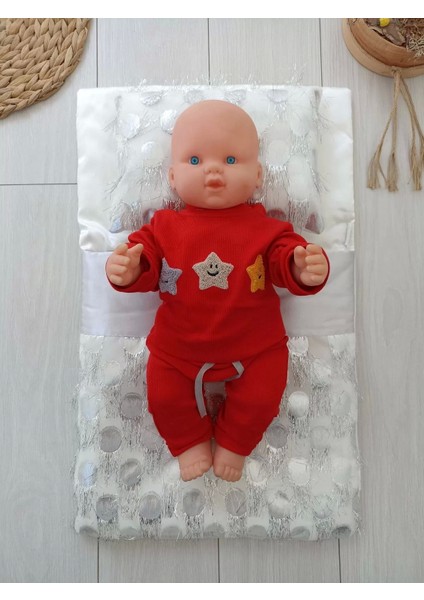 Yenidoğan Izmir Incisi Tül Işlemeli Pamuklu Fiyonklu Kundaklı Lüks 3lü Alt Açma Seti Gümüş fırsatları