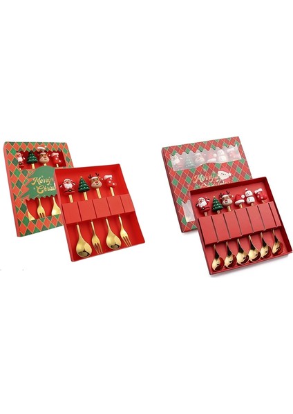 Noel Çatal ve Kaşık Seti Paslanmaz Çelik Sofra Takımı Kahve Çay Tatlı Çatal ve Kaşık Seti (Yurt Dışından) fiyatları