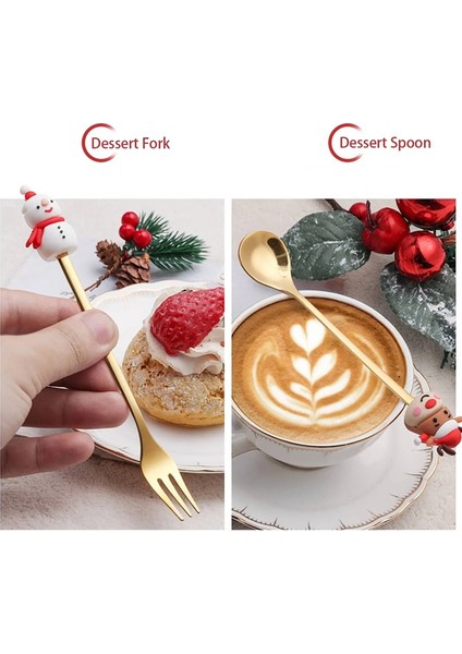 Noel Çatal ve Kaşık Seti Paslanmaz Çelik Sofra Takımı Kahve Çay Tatlı Çatal ve Kaşık Seti (Yurt Dışından) fırsatları