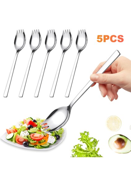 5 Adet Spork Paslanmaz Çelik Kaşık Çatal Bıçak Takımı Uzun Saplı Kaşık Çatal Çatal Bıçak Takımı Tatlı Dondurma Salata Için (Yurt Dışından) fiyatları