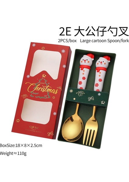 Noel Partisi Kaşık ve Çatal Seti (2/4 Parça) Paslanmaz Çelik Yaratıcı Çatal Bıçak Takımı Altın Kaşık Çatal Dekoratif Sofra Takımı Hediyeler (Yurt Dışından)