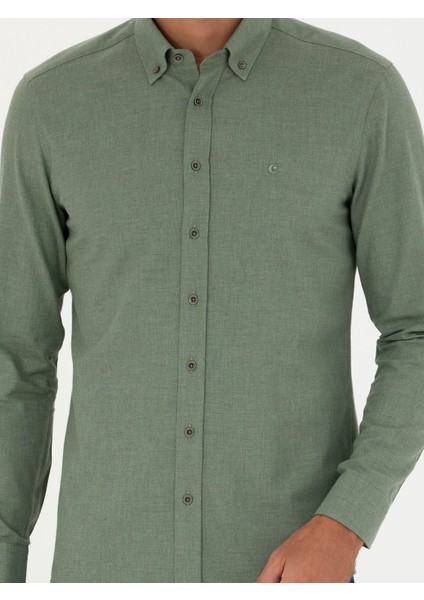 Erkek Açık Yeşil Slim Fit Uzun Kollu Gömlek 50279988-VR092