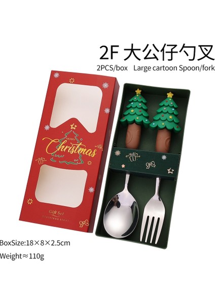 Noel Partisi Kaşık ve Çatal Seti (2/4 Parça) Paslanmaz Çelik Yaratıcı Çatal Bıçak Takımı Altın Kaşık Çatal Dekoratif Sofra Takımı Hediyeler (Yurt Dışından)