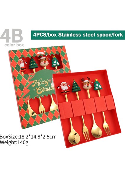 Yaratıcı Noel Baba Paslanmaz Çelik Çatal Kaşık Yaratıcı Sofra Takımı Hediye Seti Yeni Yıl Partisi Masa Dekoru Yaratıcı Tatil Hediyeleri (Yurt Dışından)