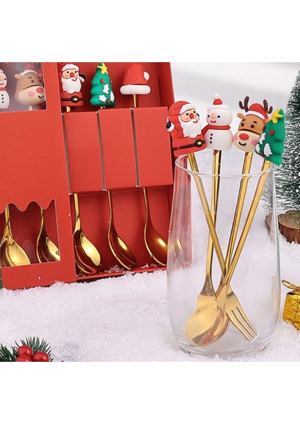 Yaratıcı Noel Baba Paslanmaz Çelik Çatal Kaşık Yaratıcı Sofra Takımı Hediye Seti Yeni Yıl Partisi Masa Dekoru Yaratıcı Tatil Hediyeleri (Yurt Dışından) fırsatları