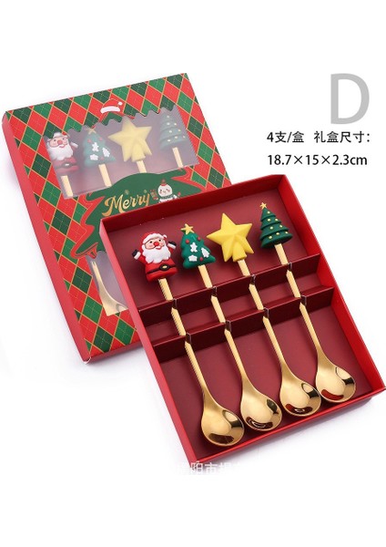 4 Adet Noel Baba Kaşık Çatal Seti Yaratıcı Noel Temalı Tatlı Kahve Meyve Çatal Kaşık Sofra Takımı Yeni Yıl Partisi Dekoru Hediyeler (Yurt Dışından)