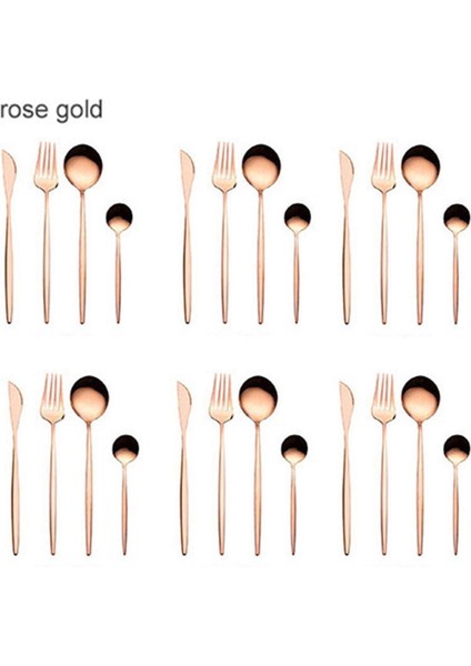 Altın Kaplama Yemek Takımları 304 Paslanmaz Çelik Çatal Bıçak Takımı Sofra Takımı Batı Biftek Gümüş Bıçak Çatal Çay Kaşığı Akşam Yemeği Mutfak P1 (Yurt Dışından)