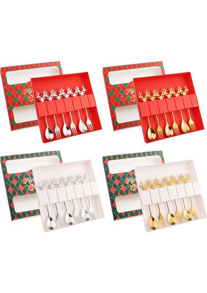 6 Parça Noel Kaşık Çatal Seti Çatal Bıçak Takımı Tatlı Çatal ve Kaşıkları Çatal Bıçak Takımı Paslanmaz Çelik Çay Partisi Ev Pastası Hediye (Yurt Dışından) fiyatları