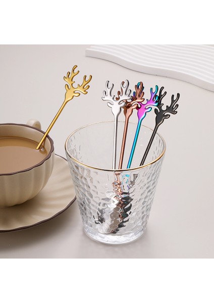 Pasta Tatlı Kaşığı Noel Geyik Kaşığı Kaşık 304 Paslanmaz Çelik Kahve Kaşığı Hediye Kutusu (Yurt Dışından) fiyatları