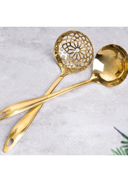 Ticari Uzun Saplı Paslanmaz Çelik Çorba Kaşığı Sıcak Tencere Kaşığı Büyük Altın Çorba Kaşığı Sıcak Tencere 2'si 1 Arada (Yurt Dışından) fiyatları