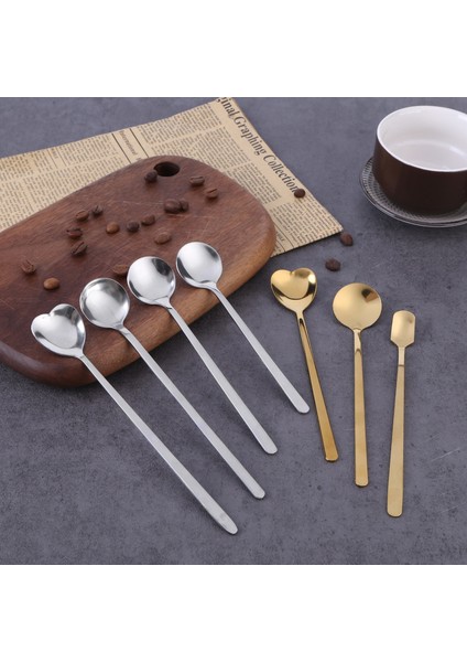 7 Adet Paslanmaz Çelik Çay Kaşığı Yuvarlak/kalp Şeklinde Karıştırma Kaşığı Uzun Saplı Dondurma Kaşığı Çok Işlevli Ev Mutfağı Için (Yurt Dışından) fiyatları