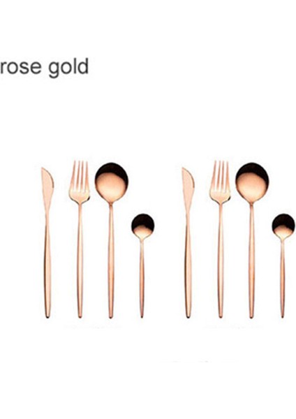 Altın Kaplama Yemek Takımları 304 Paslanmaz Çelik Çatal Bıçak Takımı Sofra Takımı Batı Biftek Gümüş Bıçak Çatal Çay Kaşığı Akşam Yemeği Mutfak P1 (Yurt Dışından)