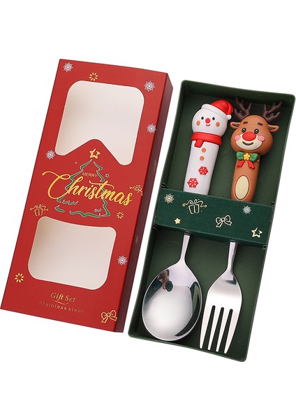 (2/4/6 Parça) Noel Kaşık ve Çatal Seti Paslanmaz Çelik Yaratıcı Sofra Takımı Kahve Çay Tatlı Kaşık ve Çatal Zarif Hediye Seti (Yurt Dışından)