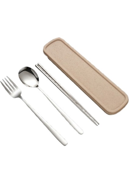 3'ü 1 Arada Sofra Takımı Gümüş/altın Rengi Paslanmaz Çatal ve Kaşık Yemek Çubuğu Seti Paslanmaz Çelik Ambalaj Kutusu ile (Yurt Dışından)