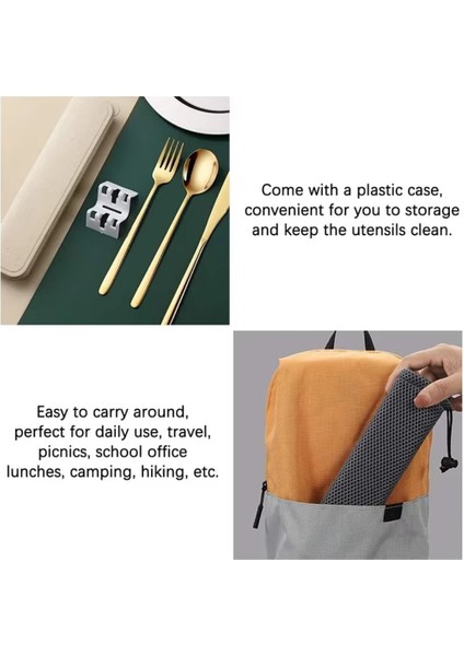3'ü 1 Arada Sofra Takımı Gümüş/altın Rengi Paslanmaz Çatal ve Kaşık Yemek Çubuğu Seti Paslanmaz Çelik Ambalaj Kutusu ile (Yurt Dışından) fırsatları
