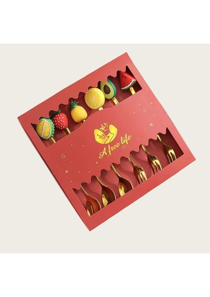 2/4/6 Adet Noel Çatal ve Kaşık Seti Paslanmaz Çelik Yaratıcı Sofra Takımı Kahve Çay Tatlı Çatal ve Kaşık Hediye Seti (Yurt Dışından) modelleri