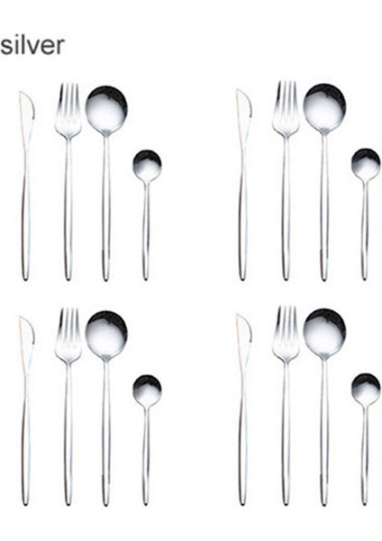 Altın Kaplama Yemek Takımları 304 Paslanmaz Çelik Çatal Bıçak Takımı Sofra Takımı Batı Biftek Gümüş Bıçak Çatal Çay Kaşığı Akşam Yemeği Mutfak P1 (Yurt Dışından)