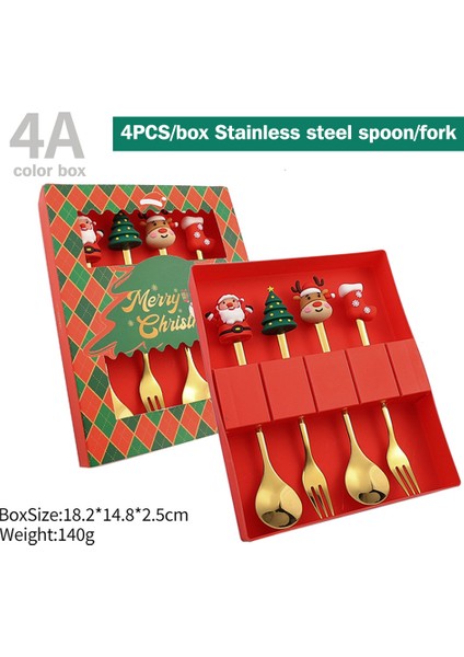 Yaratıcı Noel Baba Paslanmaz Çelik Çatal Kaşık Yaratıcı Sofra Takımı Hediye Seti Yeni Yıl Partisi Masa Dekoru Yaratıcı Tatil Hediyeleri (Yurt Dışından)