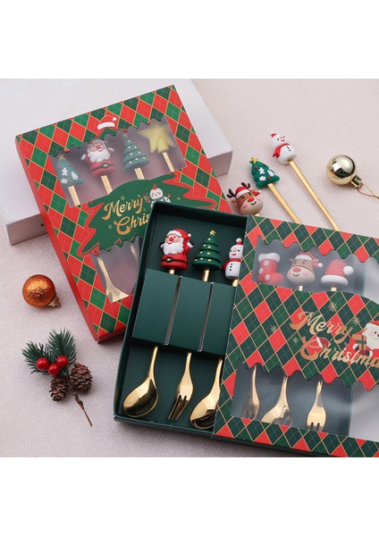 Yaratıcı Noel Baba Paslanmaz Çelik Çatal Kaşık Yaratıcı Sofra Takımı Hediye Seti Yeni Yıl Partisi Masa Dekoru Yaratıcı Tatil Hediyeleri (Yurt Dışından) modelleri