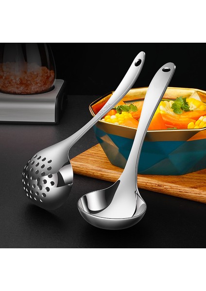 Lfgb Sertifikası 304 Paslanmaz Çelik Çorba Kaşığı ve Süzgeç Lüks Kepçe Servis Seti Ev Yemek Takımı Sofra Takımı Yemek Takımı (Yurt Dışından) fiyatları