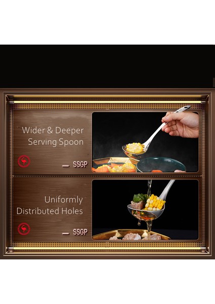 Lfgb Sertifikası 304 Paslanmaz Çelik Çorba Kaşığı ve Süzgeç Lüks Kepçe Servis Seti Ev Yemek Takımı Sofra Takımı Yemek Takımı (Yurt Dışından) modelleri