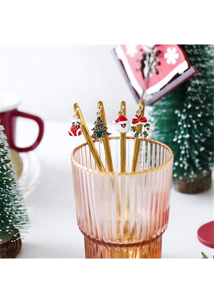 Kahve Tatlı Kaşığı Paslanmaz Çelik Noel Karıştırma Kaşıkları Parti Kahve Kaşığı Kolyeli Noel Çay Kaşığı Süslemeleri Hediye (Yurt Dışından) fırsatları
