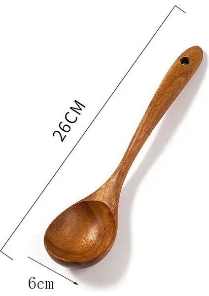 Tayland Tik Doğal Ahşap Sofra Takımı Kaşık Pirinç Süzgeci Çorba Kepçesi Pişirme Çorba Kaşıkları Kepçe Mutfak Seti Alet (Yurt Dışından)