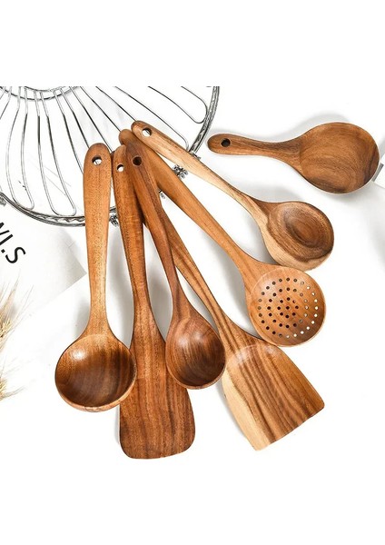 Tayland Tik Doğal Ahşap Sofra Takımı Kaşık Pirinç Süzgeci Çorba Kepçesi Pişirme Çorba Kaşıkları Kepçe Mutfak Seti Alet (Yurt Dışından) fiyatları