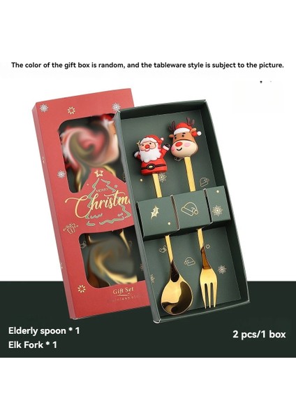 Paslanmaz Çelik Noel Sofra Takımı Kaşık ve Çatal Yaratıcı Yemek Takımı Kahve Çay Tatlı Kaşığı Zarif Hediye Seti (Yurt Dışından)