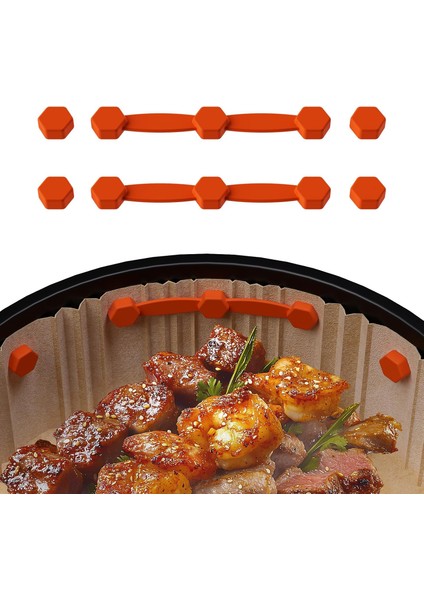 Hava Fritözü Mıknatıs Silikon Toka Hava Fritözü Parşömen Kağıdı Kilidi Tek Kullanımlık Astarları Güvenli Tutmak ve Kağıdın Yanmasını Önlemek Için (Yurt Dışından)