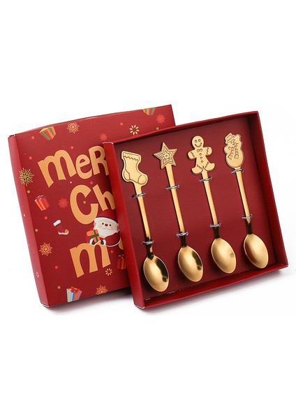 Noel Çatal Bıçak Takımı Kaşık Çatal Seti Elk Hediyesi Noel Ağacı Kardan Adam Noel Baba Dekorasyonu Tatlı Kaşığı Meyve Çatalı Kahve Kaşığı (Yurt Dışından) modelleri