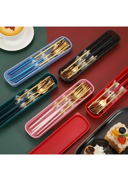 3'ü 1 Arada Sofra Takımı Gümüş/altın Rengi Paslanmaz Çatal ve Kaşık Yemek Çubuğu Seti Paslanmaz Çelik Ambalaj Kutusu ile (Yurt Dışından) fiyatları