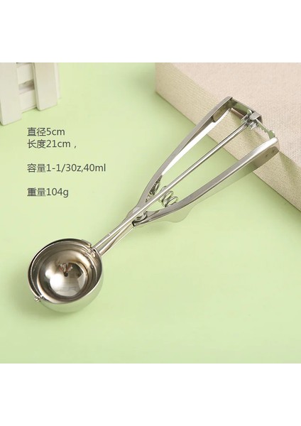 Paslanmaz Çelik Dondurma Kaşığı Dondurma Kepçesi Çok Işlevli Karpuz Meyve Aracı Yaratıcı Ev Aleti (Yurt Dışından)