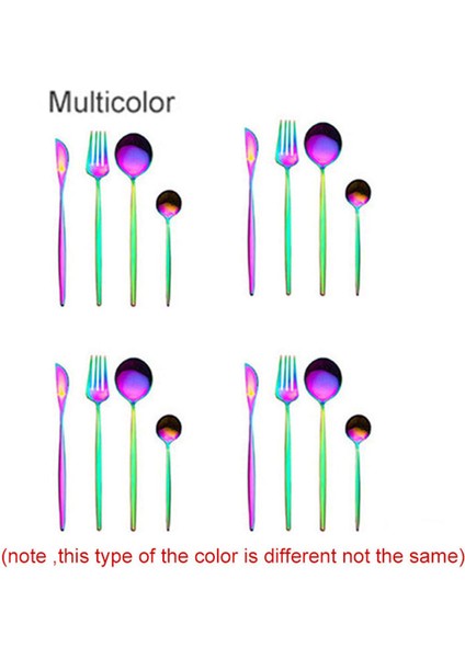 Altın Kaplama Yemek Takımları 304 Paslanmaz Çelik Çatal Bıçak Takımı Sofra Takımı Batı Biftek Gümüş Bıçak Çatal Çay Kaşığı Akşam Yemeği Mutfak P1 (Yurt Dışından)