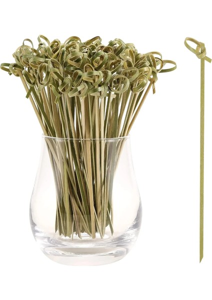 Şarküteri Kokteyli Seçimleri Doğal Bambu Düğüm Şişler Için Kürdanlar Mini Yemek Çubukları Içecek Meyve Süslemeleri Için Şık Kürdanlar (Yurt Dışından)