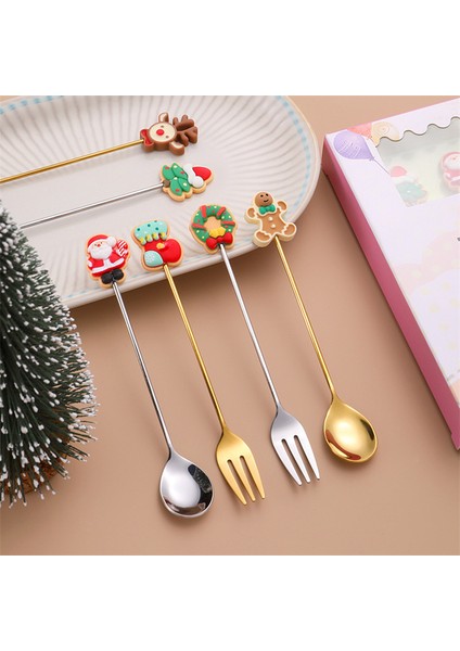 Noel Hediyesi Deko Sofra Takımı Çatal Bıçak Takımı Elk Noel Ağacı Süslemesi Tatlı Kaşığı Meyve Çatalı Kahve Kaşığı Çatal Bıçak Takımı Hediye (Yurt Dışından) fiyatları