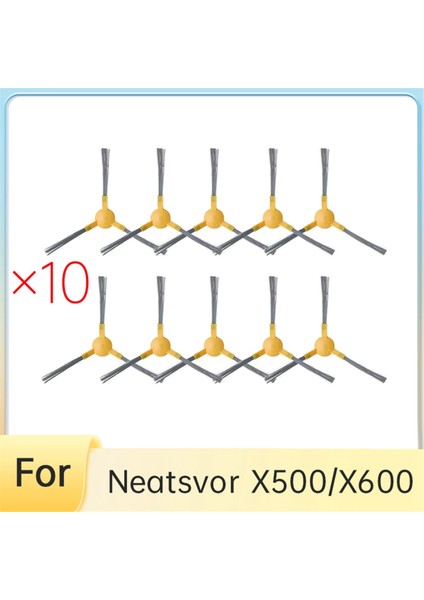 Neatsvor X500/X600 Otomatik Boşaltma Robot Süpürgesi Parçalarının Değiştirilmesi Için 10 Adet Yan Fırça (Yurt Dışından)