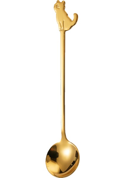 Kedi Kaşığı Paslanmaz Çelik Kahve Çay Kaşığı Çay Kaşığı Dondurma Tatlı Kaşığı Kahve/çay/tatlı/içecek/karıştırma/sütlü Içecek Için (Yurt Dışından)