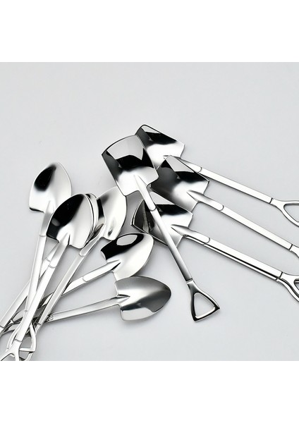 10 Adet 304 Paslanmaz Çelik Kaşık 12 cm Yaratıcı Retro Kürek Kahve Kaşığı Mini Çatal Dondurma Aracı Çay Kaşığı (Yurt Dışından) fiyatları