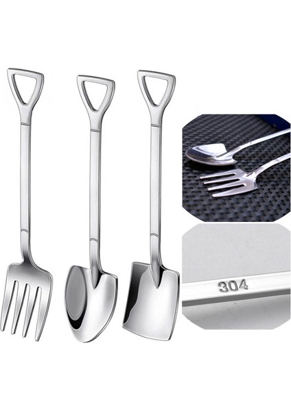 10 Adet 304 Paslanmaz Çelik Kaşık 12 cm Yaratıcı Retro Kürek Kahve Kaşığı Mini Çatal Dondurma Aracı Çay Kaşığı (Yurt Dışından) modelleri