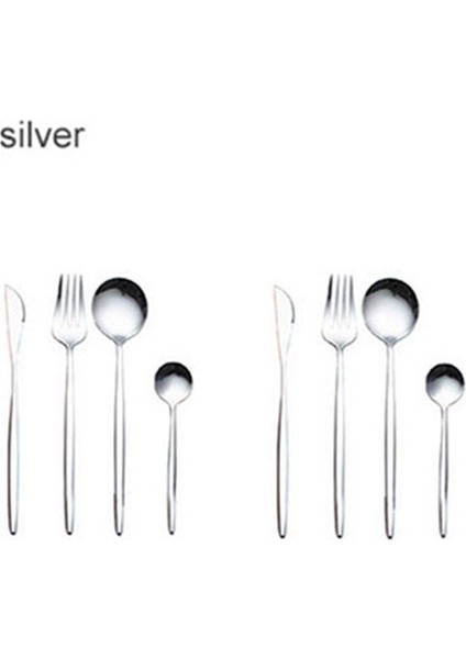 Altın Kaplama Yemek Takımları 304 Paslanmaz Çelik Çatal Bıçak Takımı Sofra Takımı Batı Biftek Gümüş Bıçak Çatal Çay Kaşığı Akşam Yemeği Mutfak P1 (Yurt Dışından)