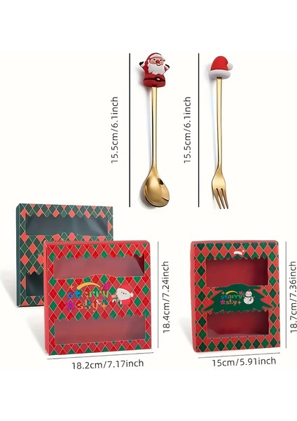 4/6 Adet Noel Çatal ve Kaşık Seti Paslanmaz Çelik Yaratıcı Sofra Takımı Kahve Çay Tatlı Çatal ve Kaşık Hediye Seti (Yurt Dışından) fırsatları