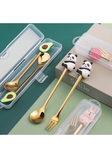 Şık Karikatür Gümüş Eşya Hediye Seti Paslanmaz Çelik Altın Noel Çay Kahve Kaşığı ve Çatal Bıçak Takımı Noel Hediye Kutusu ile (Yurt Dışından) fırsatları