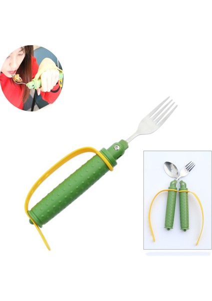 Paslanmaz Çelik Bıçak Çatal Kaşık Düşme Önleyici Kayışlar Yaşlılar ve Engelliler Için Ayarlanabilir Açı Yardımcı Çatal Bıçak Takımı (Yurt Dışından) fiyatları