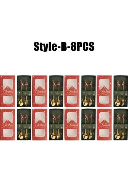 10 Paket Noel Kaşık ve Çatal Seti Paslanmaz Çelik Yaratıcı Sofra Takımı Kahve Çay Tatlı Kaşık ve Çatal Zarif Hediye Seti (Yurt Dışından)